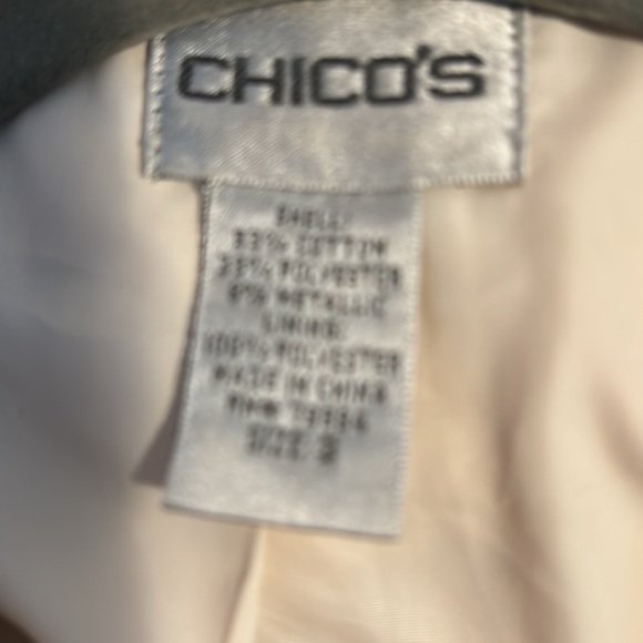 Chico's Textured Cream and Gold Jacket - Picture 3 of 3